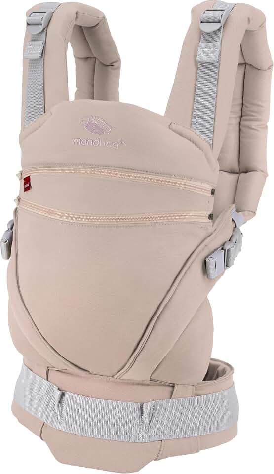 manduca XT Bauchtrage Baby mit verstellbarem Hüftgurt (Happy Blush)
