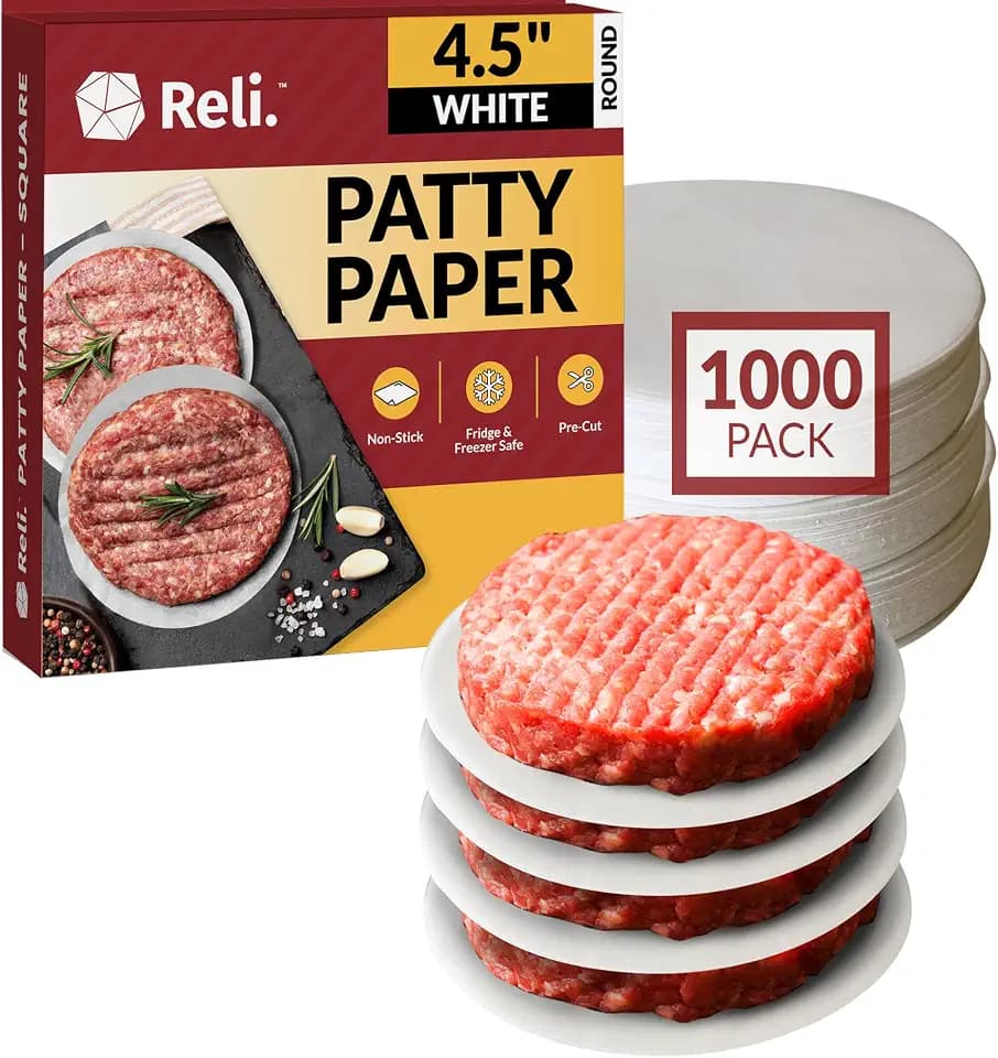 Reli. Food Grade Hamburger Patty Paper 1000 Sheet Round, Non-Stick
