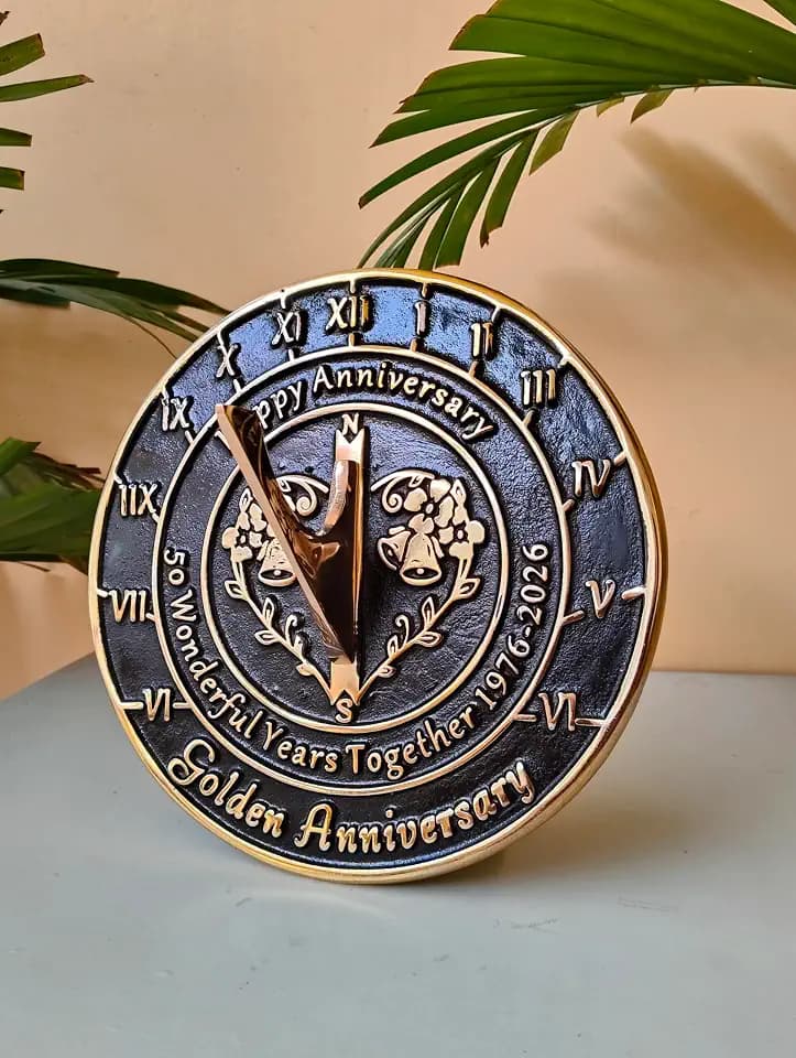 Anniversary Sundial Gift for 50th Golden Wedding Home Decor Or Garden