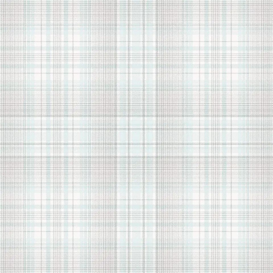 Check Plaid Wallpaper in Turquoise & Greys