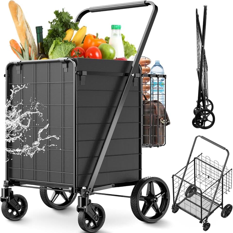 Upgraded Shopping Cart for Groceries,330LBS Jumbo Grocery Cart