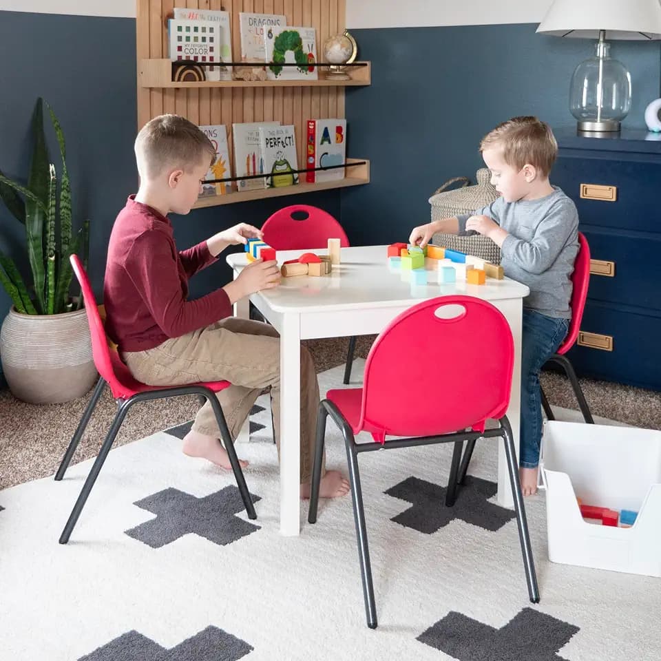 Backyard Discovery 12" Kid's Stacking Chairs-4 Pack-Red