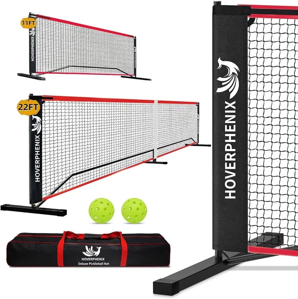Hoverphenix Pickleball Net - 22FT Full Size Net with Carry Bag for Driveway