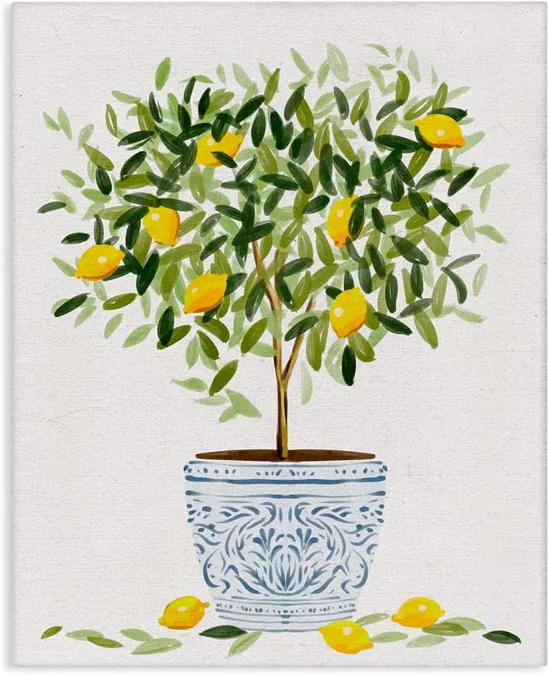 Lemon Tree Detailed Planter, 24 x 30 Inch Canvas Wall Art