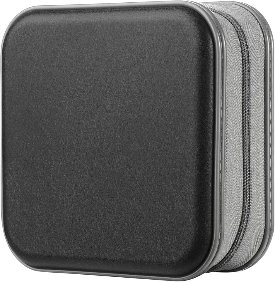 alavisxf xx CD Case, 48 Capacity Hard Plastic Zipper Disc Wallet for Car