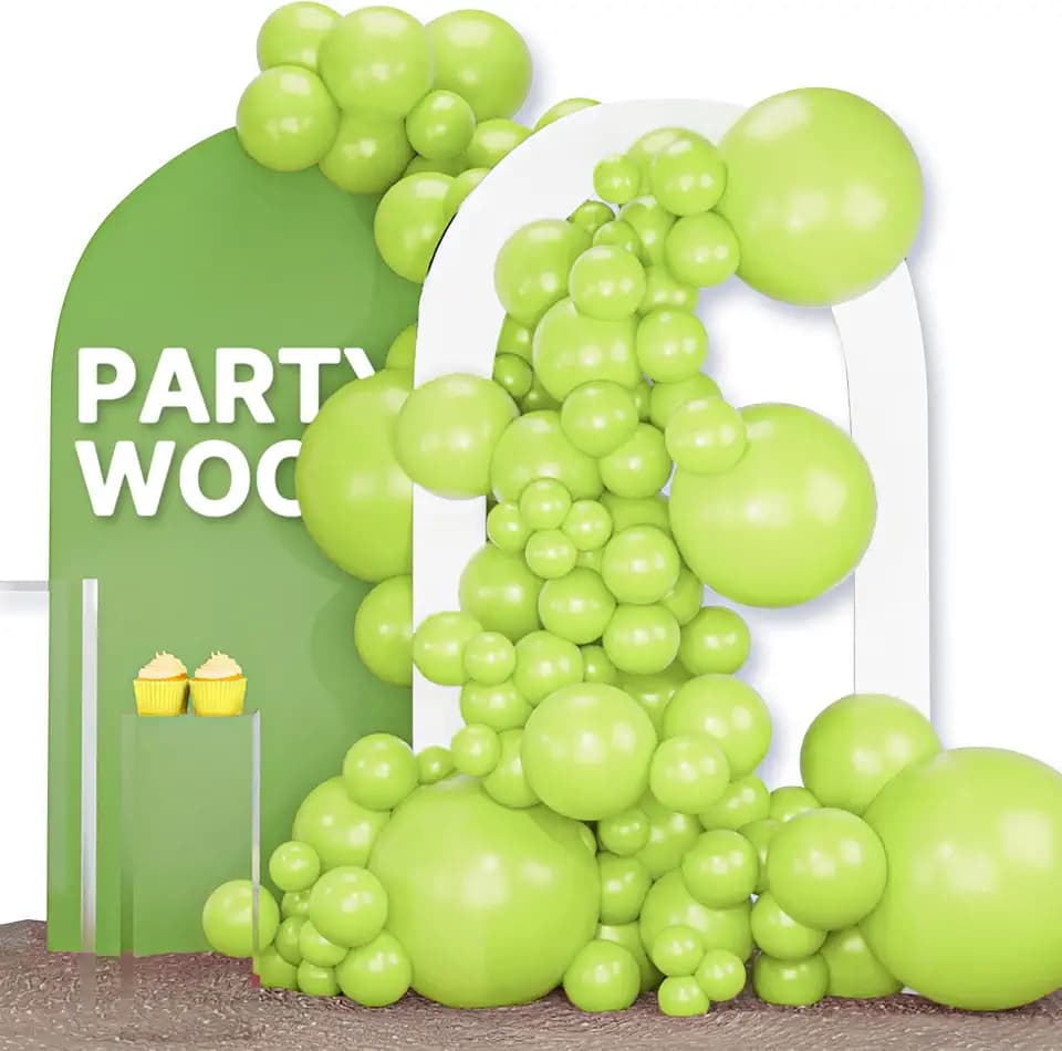 PartyWoo Lime Green Balloons 120pcs Light Green Balloons Different Sizes