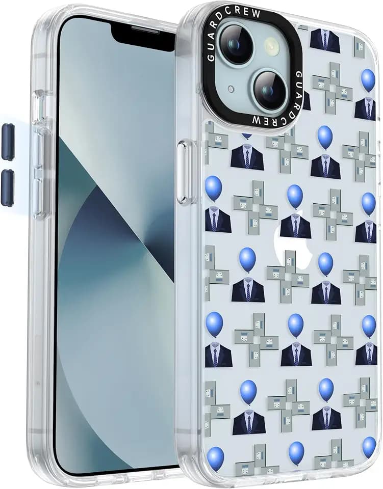 for iPhone 13 Case, Office Man Clear Shockproof Phone Case