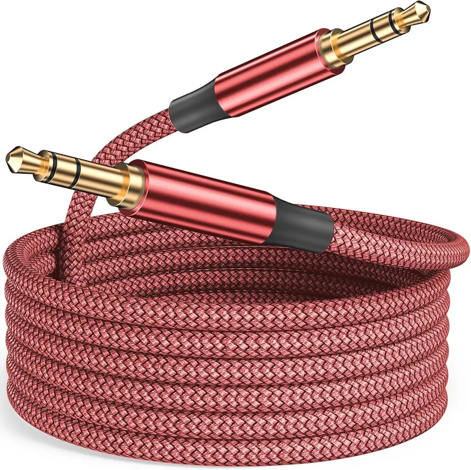 3.5mm Aux Kabel 10m, lange Audio Kabel Nylon Klinke auf Klinkenkabel Stereo Audiokabel für Smartphones, iPhone/iPod,Tablet, Auto, Handy, PC, MP3/MP4 Player, Auto, Lautsprecher, Kopfhörer,usw.