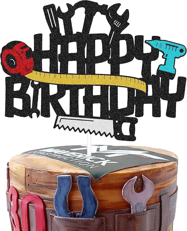 1Pcs Tools Cake Topper Glitter