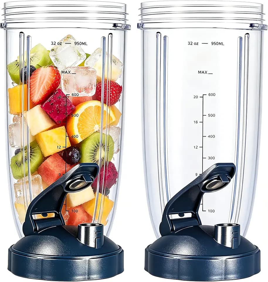 2 Pack 32oz Replacement Cups Compatible with NutriBullet 600W & Pro 900W