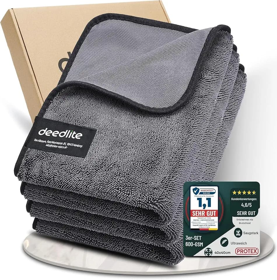 Deedlite Shiny Bath Wipes XXL Trockentuch Dusche, Fast Dry Auto Trockentuch, Mikrofasertücher, Premium Tuch für Auto, Duschkabine, Haushalt, Camping