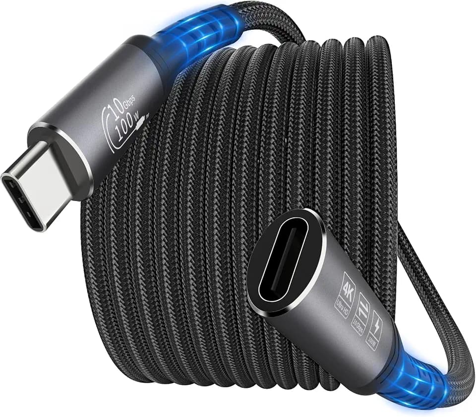 USB C Extension Cable 6FT - 10Gbps Data Transfer, 100W Fast Charging, 4K Video Support, Compatible with MacBook Air M2 Pro, iPad Pro, iPhone 16 Series, and More