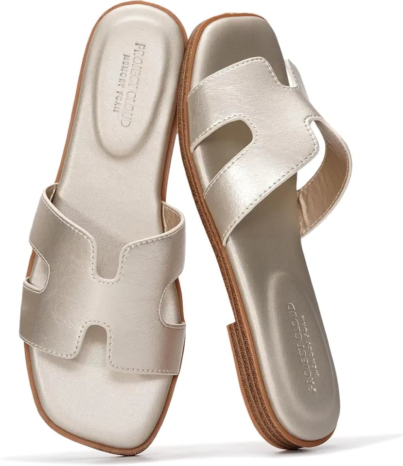 Project Cloud 100% Genuine Leather Sandals Women Flats For Women Slides