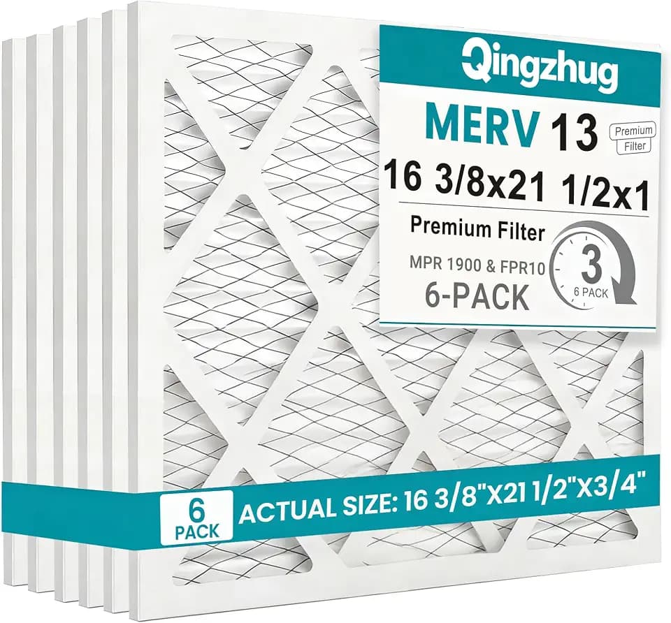 16 3/8x21 1/2x1 MERV 13 (6-Pack) Pleated Air Filter (Actual Size: 16 3/8"x21 1/2"x3/4") MPR 1900 & FPR 10, Furnace Air Filters