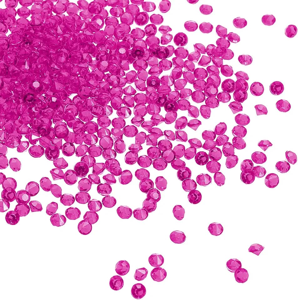 PATIKIL 10000Pcs Acrylic Wedding Diamonds 3mm Table Scatter Confetti Crystals Vase Fillers Gems for Table Centerpiece Bridal Shower Party, Dark Pink