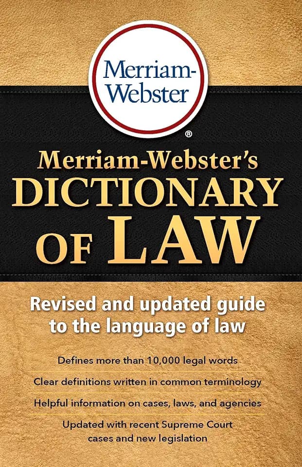 Merriam-Webster's Dictionary of Law, Newest Edition, Trade Paperback