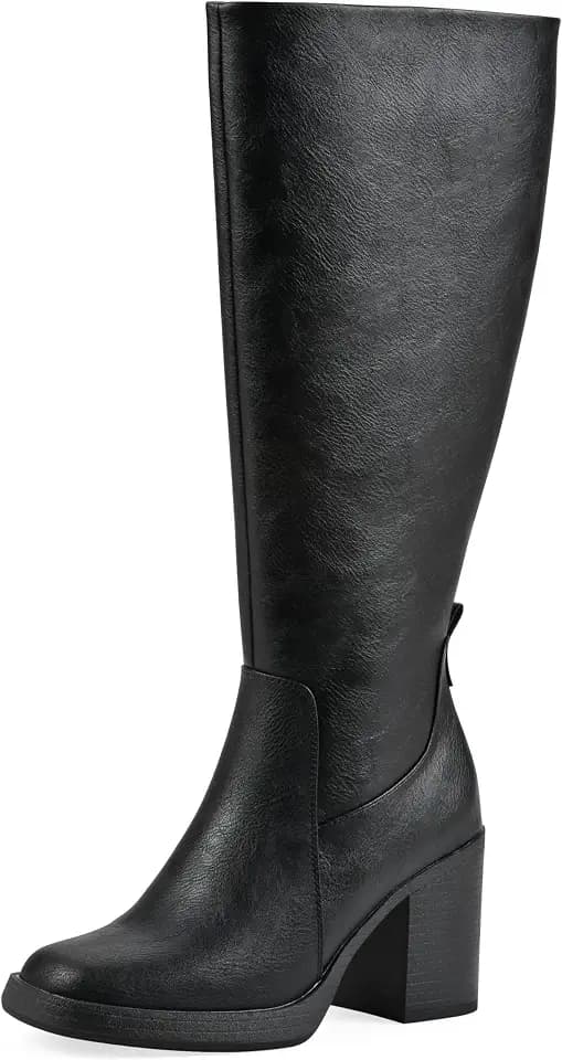White Mountain Women's Mackle Block Heel Tall Shaft Boot