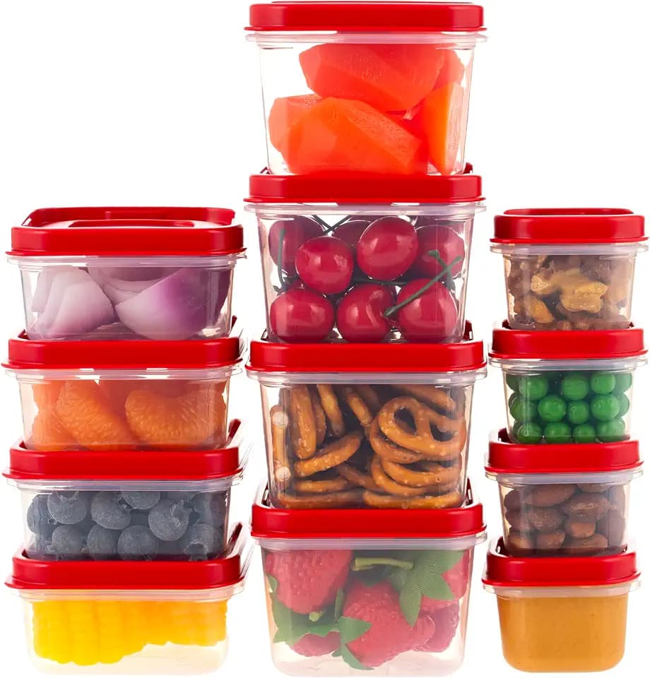 IRIS USA 24 PC Food Containers With Lids, Microwave/Dishwasher Safe