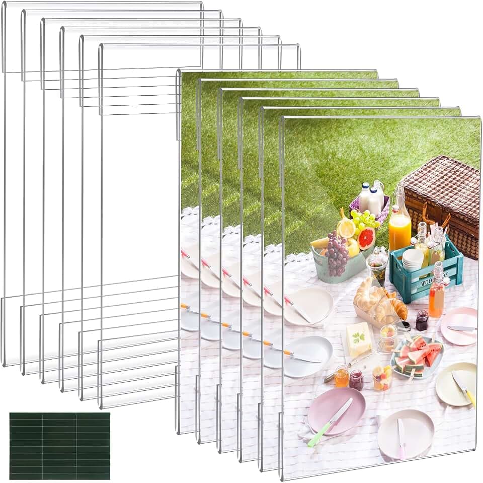 Qunclay 12 Pcs Acrylic Picture Frame 11x17 Clear Frameless Wall Display