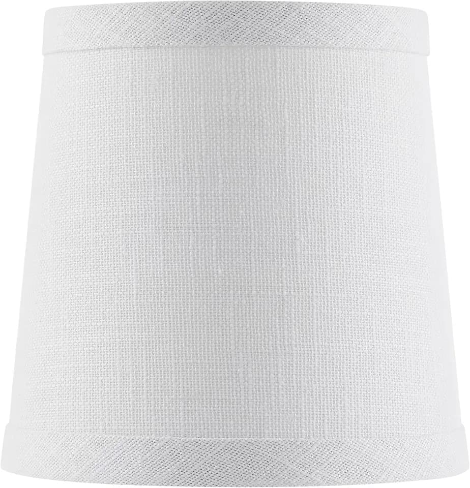 Aspen Creative 51061, Hardback Empire Transitional Clip-On Mini Small Shade in White Linen Fabric, 4" Top x 5" Bottom x 5" Slant
