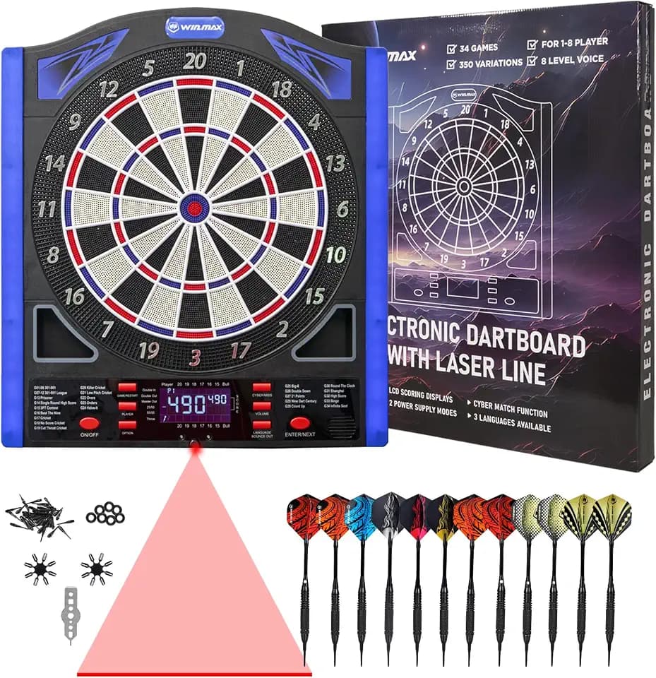 Electronic Dart Board for Adults, Digital Dartboard Set with Laser Toe Line