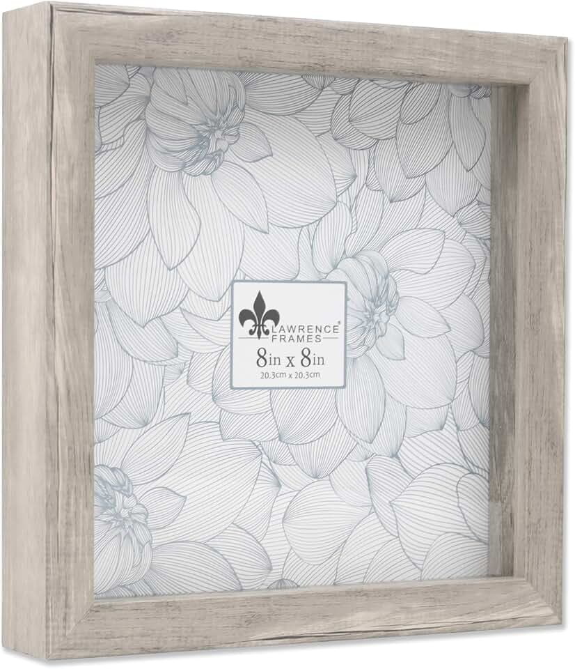 Lawrence Frames Shadow Box Frame, 8x8, Natural Gray