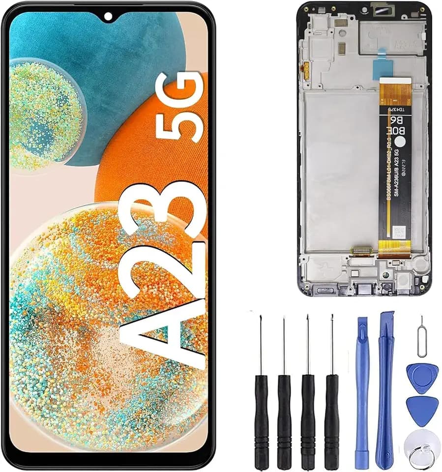 ZOETEC Display für Samsung Galaxy A23 5G SM-A236B SM-A236M SM-A236U SM-A236U1 16,8 cm Bildschirm Ersatz LCD Touch Screen Digitizer Full Assembly mit Frame Repair Tool Set