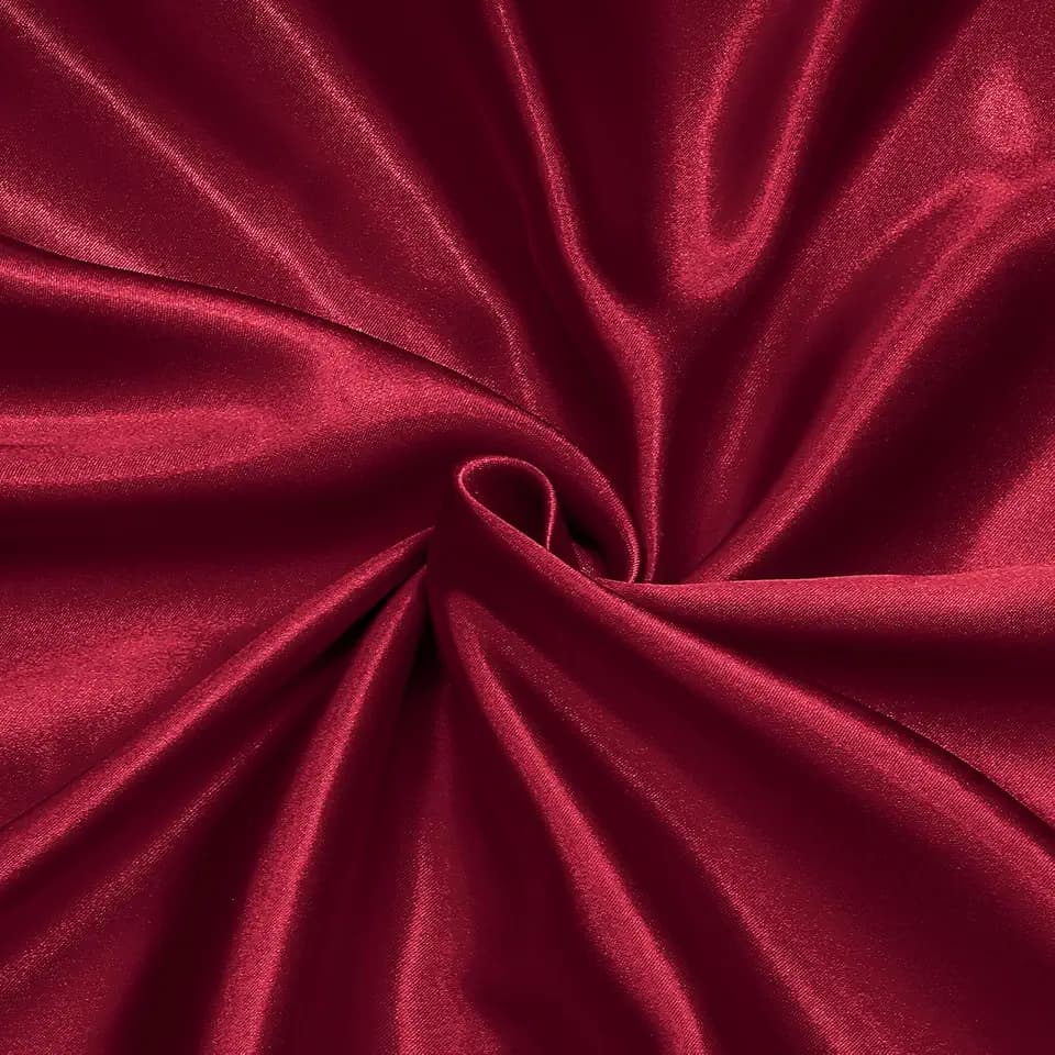 Homiest Burgundy Satin Fabric by The Yard, 5 Yards x 58 Inch