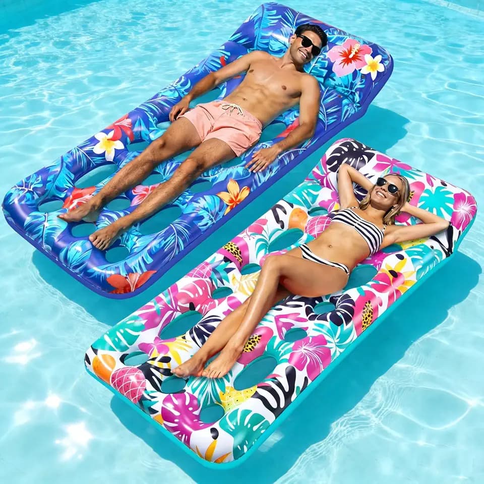 Korlon Tec Pool Floats Adult, Inflatable Tanning Pool Float Lounger