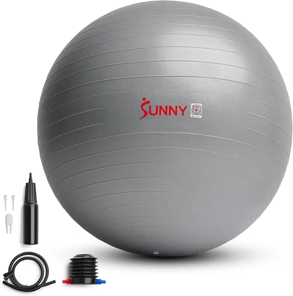 Sunny Health & Fitness Premium Anti-Burst Exercise & Stability Ball