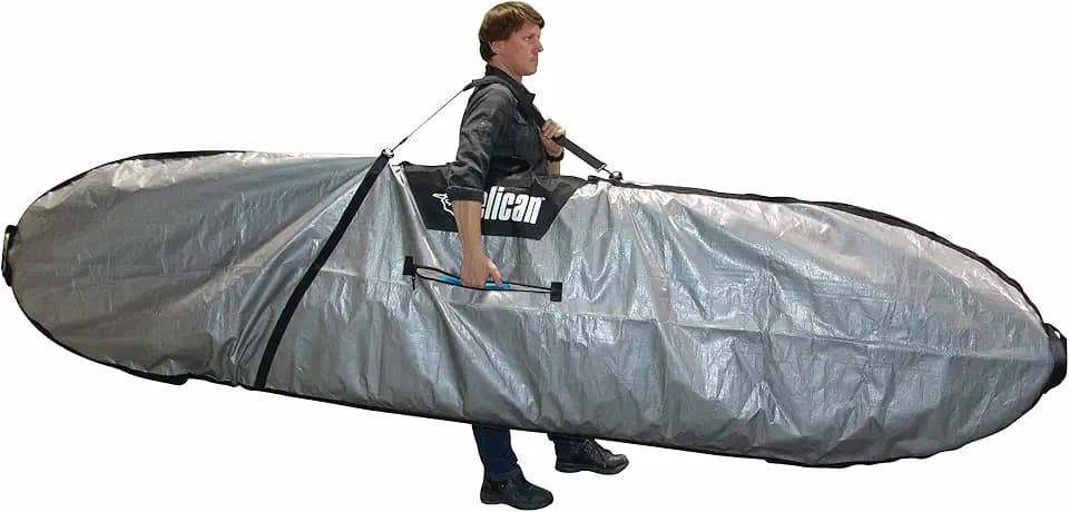 Pelican Carry Bag for 10' Stand Up Paddle Board – Durable SUP Storage & Travel Bag with Shoulder Strap – Fits Up to 10 Foot Boards – Lightweight, Weather-Resistant Gear - Grey