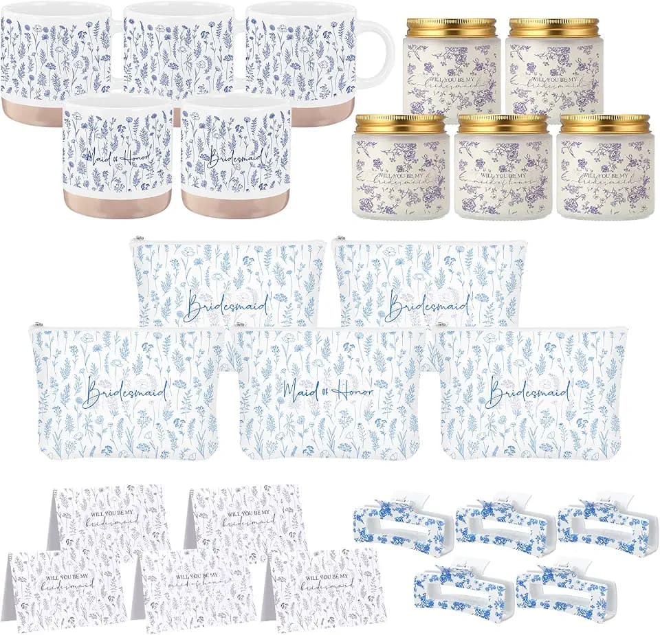 Nuanchu 25 Pcs Bridesmaid Proposal Gifts Something Blue Party,Blue