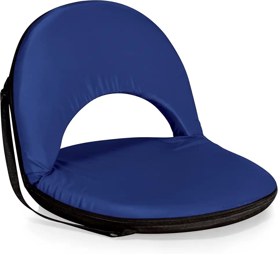 PICNIC TIME Oniva Portable Reclining Stadium Seat with Back Support, Folding Bleacher Chairs with Back and Cushion, Thick Padded Bench Seat and Armrest, Includes Six Backrest Positions