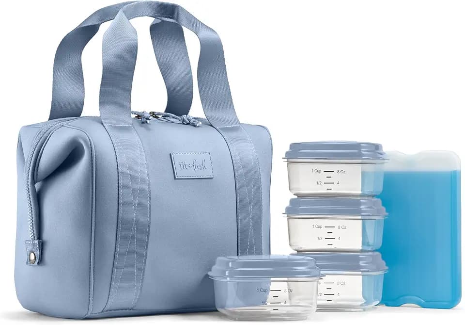 Fit & Fresh Remi Neoprene Lunch Bag for Women w/Ice Pack & Containers