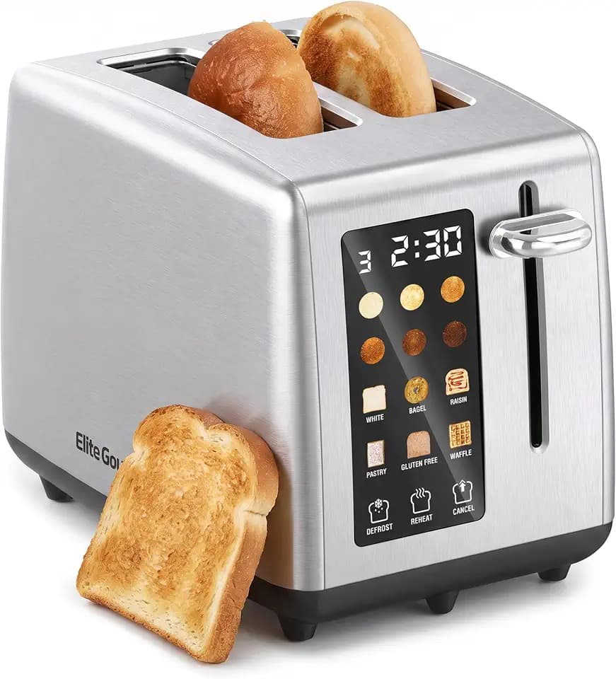 Elite Gourmet 2-Slice Toaster, Digital Countdown, Extra-Wide Slots