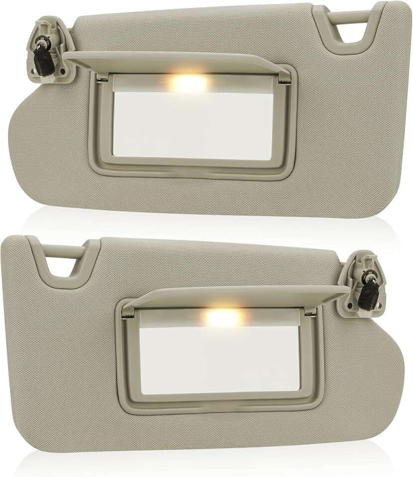 Beige Sonnenblende für Fahrer Links + Beifahrer rechts, kompatibel mit Nissan Altima 2013, 2014, 2015, 2016, 2017, 2018, ohne Sonnendach, ersetzt 96400-3TA2A & 96401-3TA2A