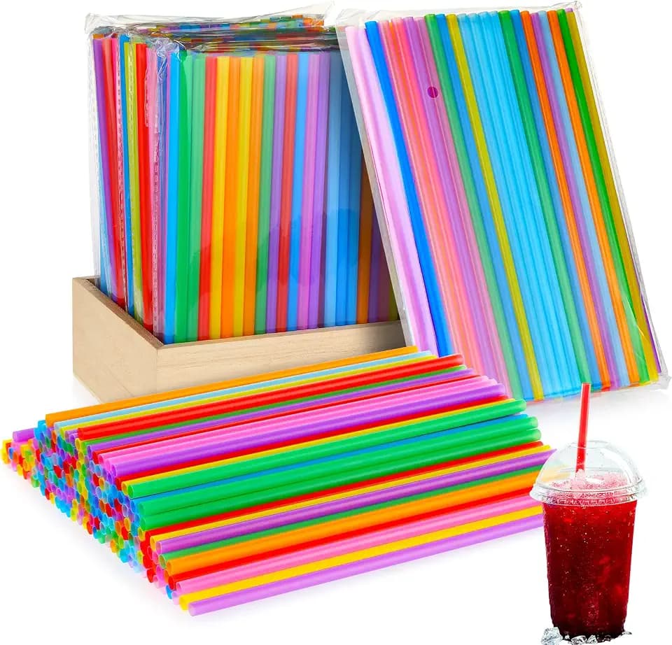 Eaasty 3000 Pcs Plastic Straws Bulk Colorful Drinking,Multicolor