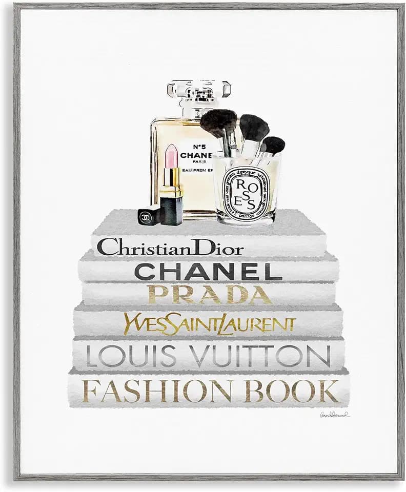 Bookstack Makeup Accessories Glam, 11 x 14 Inch Framed Giclée Print