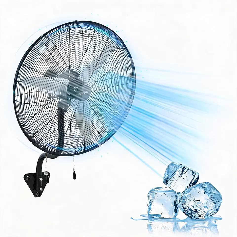 Wall Mount Fan, 30 Inch High Velocity Wall Mount Fan, 6000CFM Industrial Fan with Dual Pull Cord, 3 Speeds | Heavy Duty Oscillating Wall Fan for Garage, Workshop, Patio