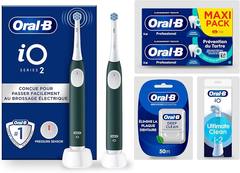 Oral-B Elektrische Zahnbürste iO 2 mit 1 Ersatzbürste, Grün