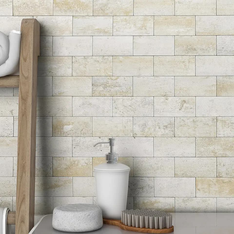 BeNice Marble Peel Stick Backsplash Tile Kitchen Blue Yellow Rust 10pcs