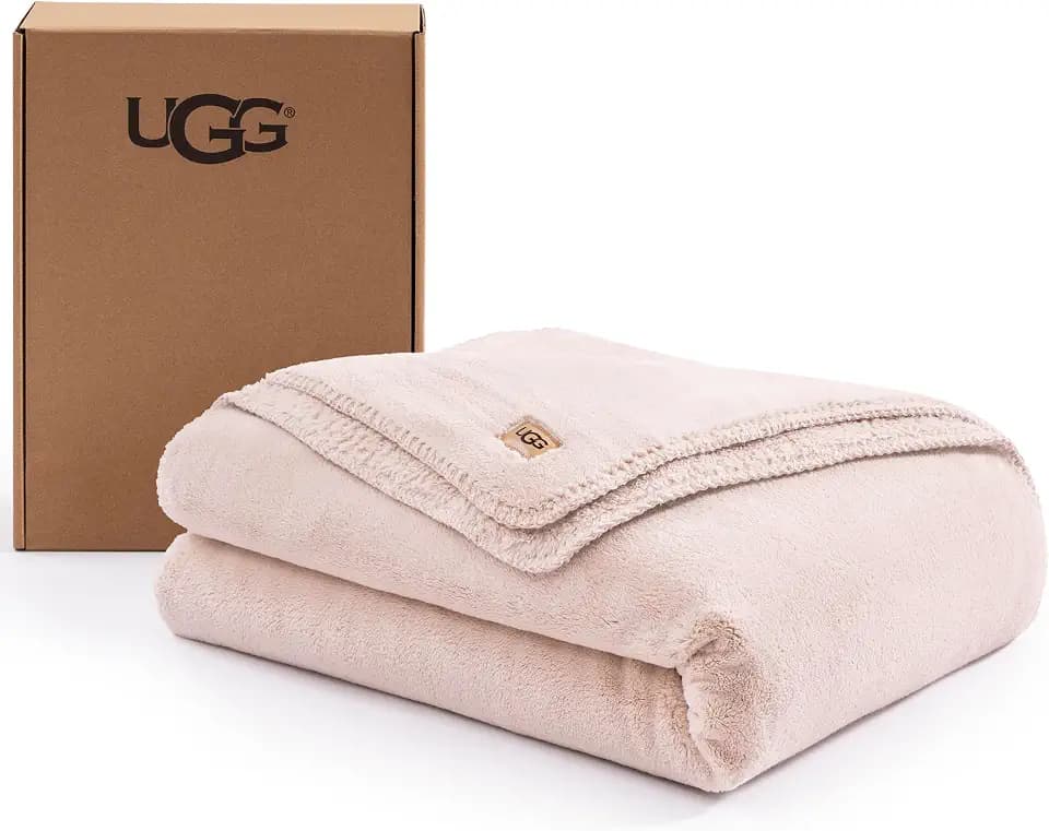 UGG Whitecap Twin Blanket, Plush Fleece, 66" x 90", Pink