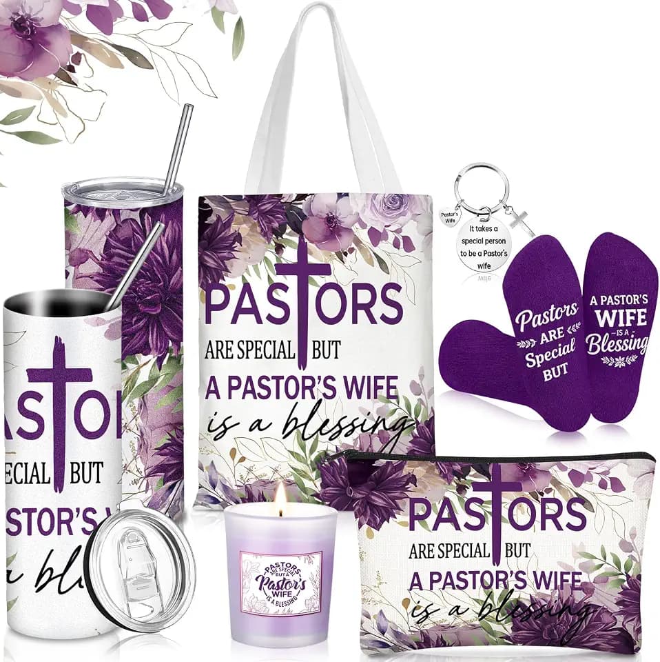 Patelai 7 Pcs Pastor Wife Appreciation Gifts for Women, Classic, Purple