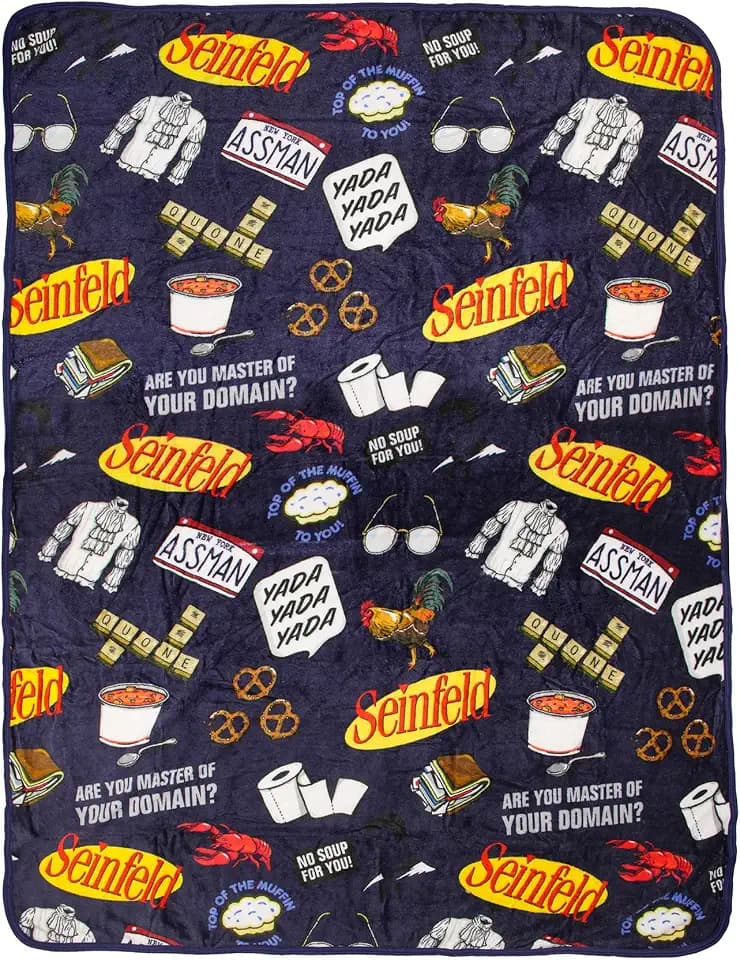 Seinfeld TV Show Master Of Your Domain Logo Plush Throw Blanket 46' x 60'