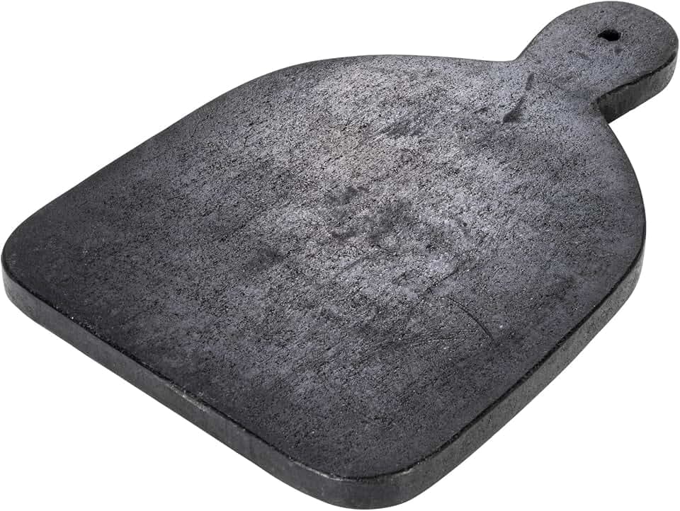 Bloomingville Wide Marble Cutting or Charcuterie Board with Handle, Black