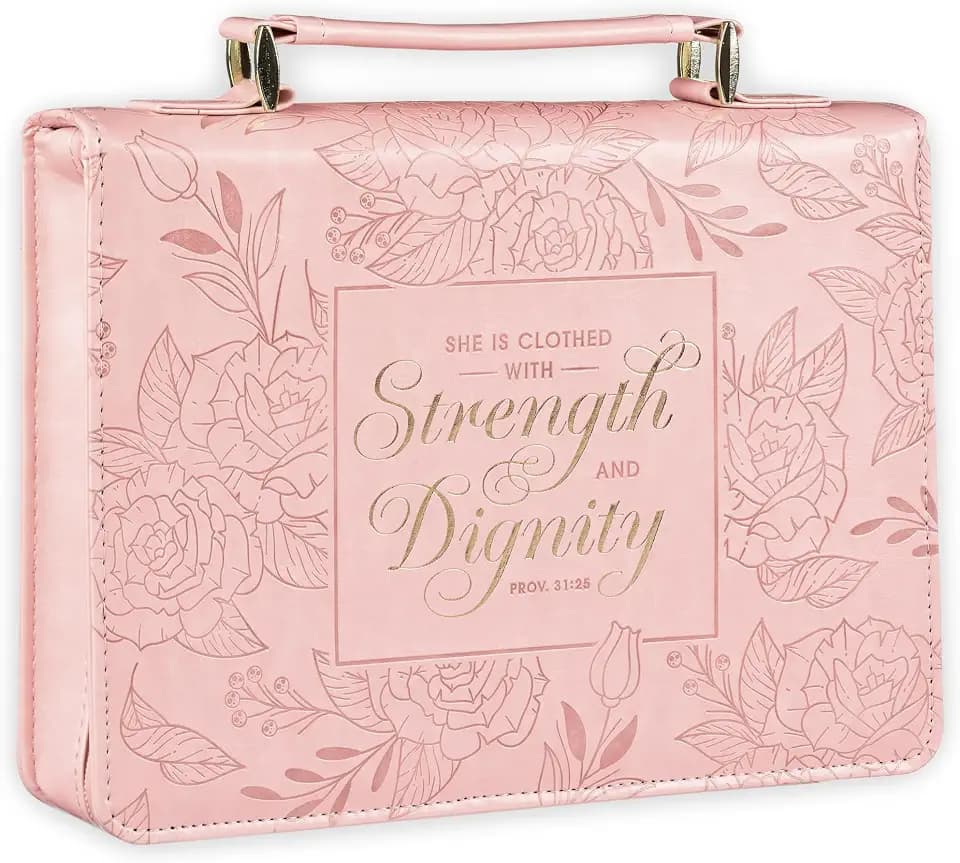 Christian Art Gifts Faux Leather Floral Bible Cover for Women: Proverbs 31:26