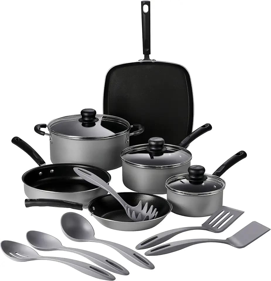 Tramontina Primaware 15-Piece Non Stick Pots and Pans Set, Silver