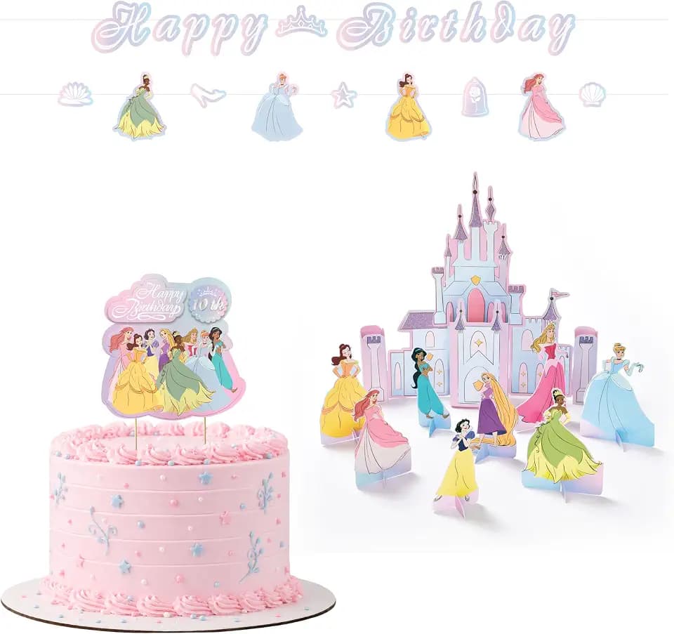 Party City Officially Licensed Disney Princess Pre-K/Kindergarten Birthday Decor Kit