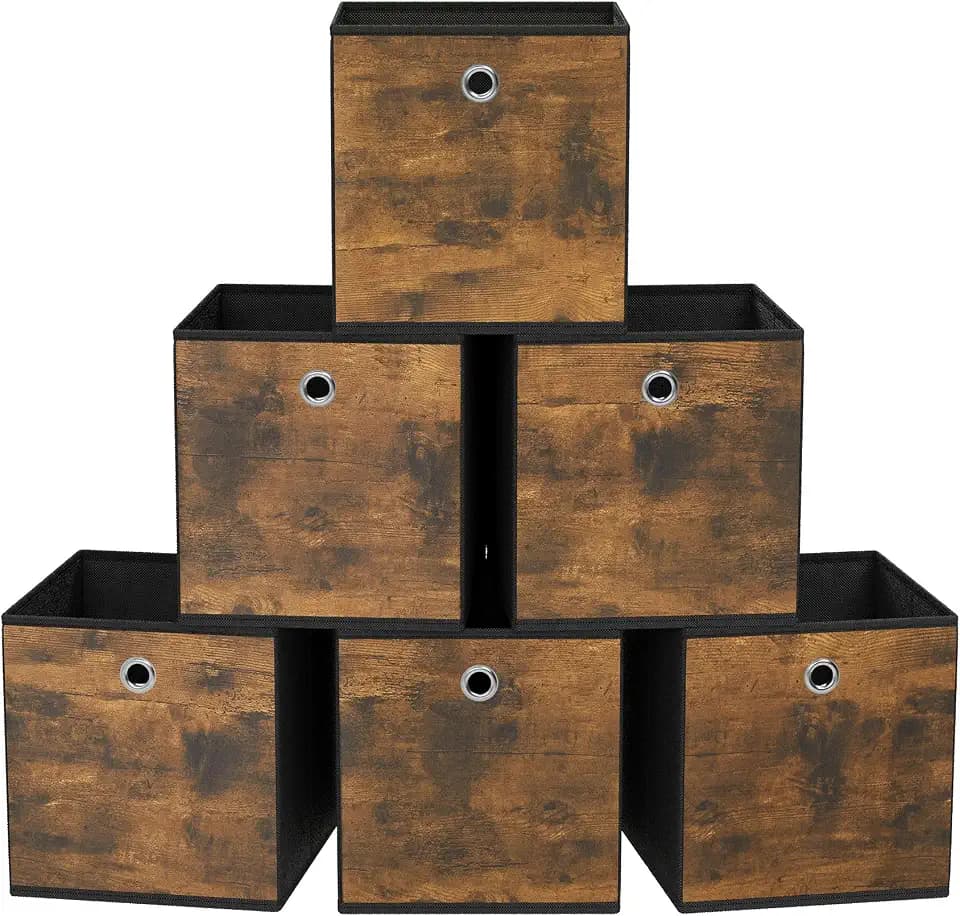 SONGMICS Storage Cubes, Set of 6, 13-Inch Foldable Closet Organizers