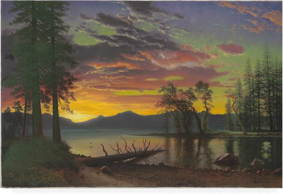 Trademark Fine Art Twilight, Lake Tahoe, 1870s by Albert Bierstadt, 22x32